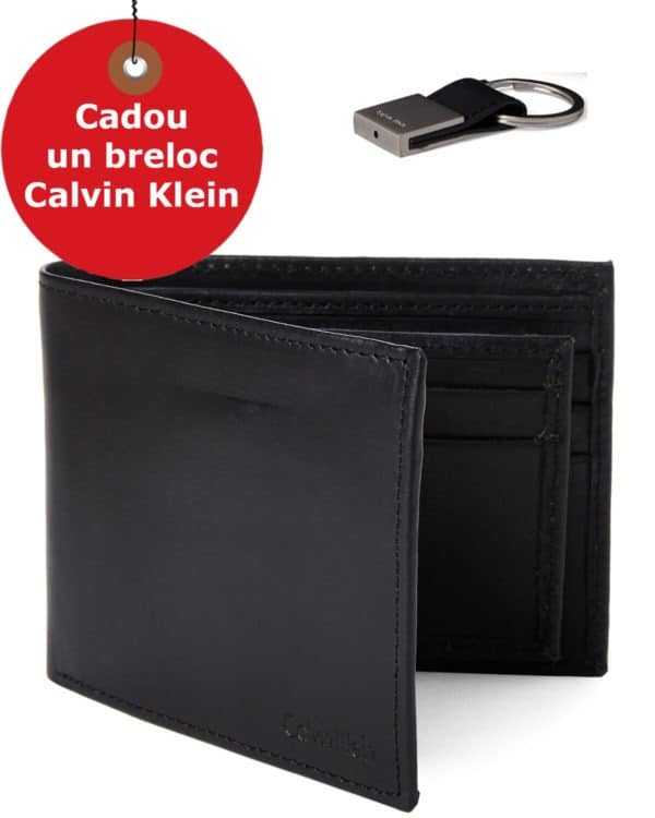 Portofel Calvin Klein + Breloc CADOU - Bookfold & Key Fob Set - din piele