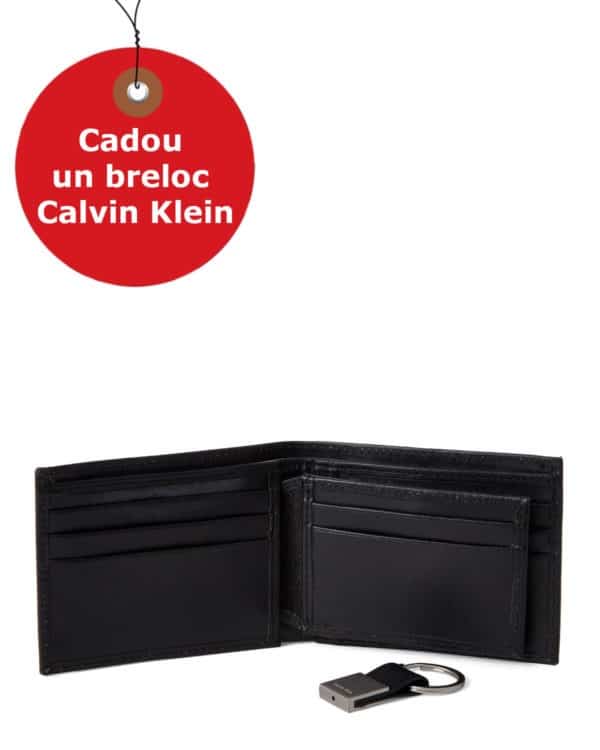 Portofel Calvin Klein + Breloc CADOU - Bookfold & Key Fob Set - din piele