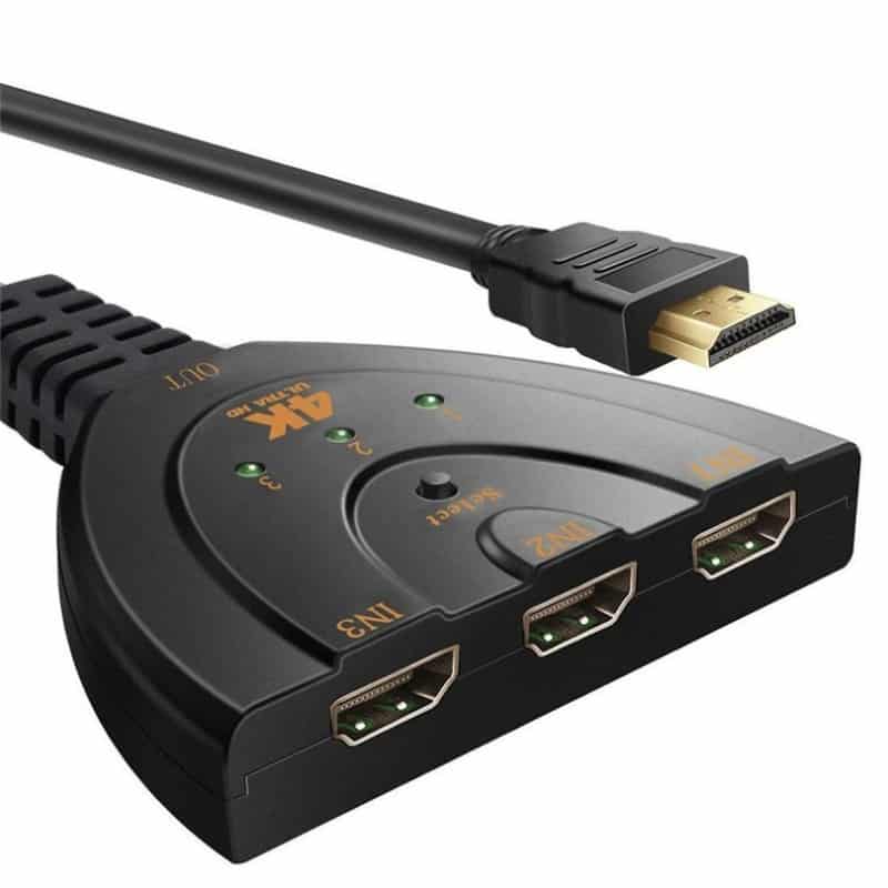 Adaptor HDMI 4k Edman cu 3 porturi, Switch Splitter, negru-3