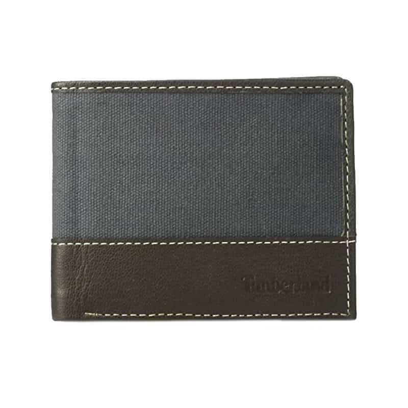 Set- portofel-pentru-barbati-Timberland-piele-textil-si-breloc-Canvas-Leather-Billfold-Maro-Albastru-main