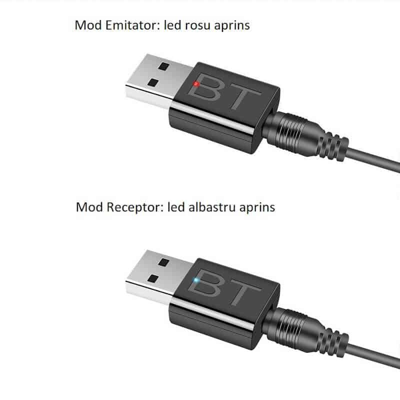 Adaptor Emitator/Receptor Edman BKTV Bluetooth 5, 2 in 1, intrare AUX, audio, jack 3.5 mm - Edshop.ro