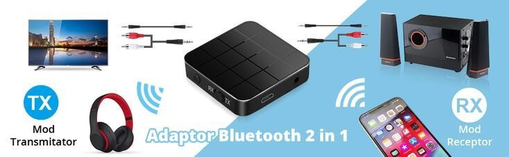 adaptor-bluetooth-5-0-transmitator-si-receptor-2in1-audio-stereo-wireless-pentru-tv-pc-laptop-masina-negru-descriere